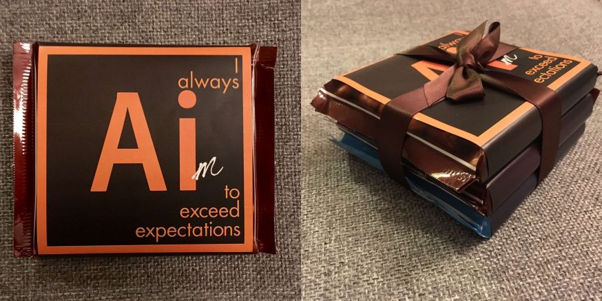 Designer maakt visitekaartjes van chocolade