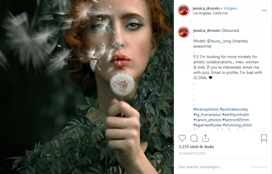 Portretfotograaf Instagram Jessia Drossin