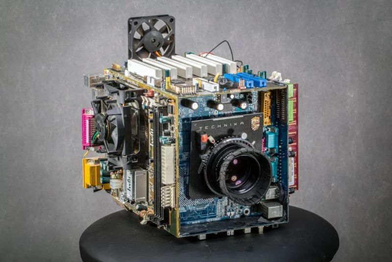 het eindresultaat een werkende camera van computer onderdelen