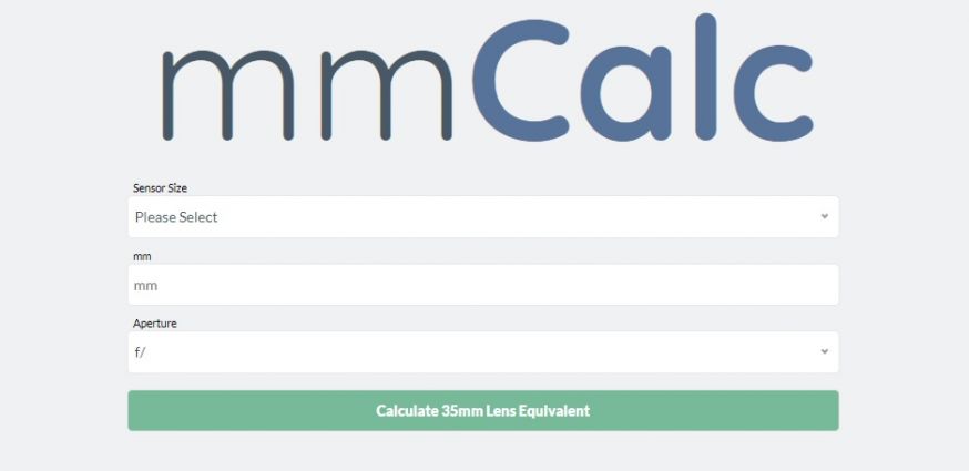 De website mmCalc is vernieuwd. Bereken de cropfactor van verschillende sensors met deze handige website