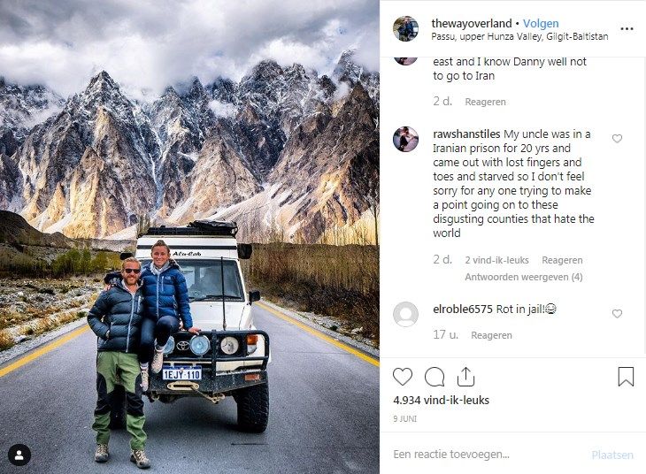 Travel bloggers in gevangenis Iran door gebruik Drone