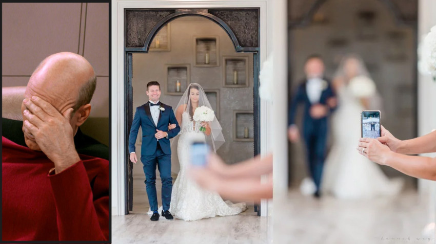 Open brief aan mensen die foto's met mobiel maken tijdens bruiloft