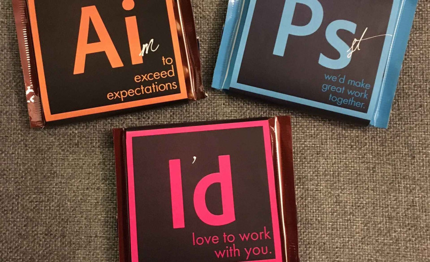 Designer maakt visitekaartjes van chocolade